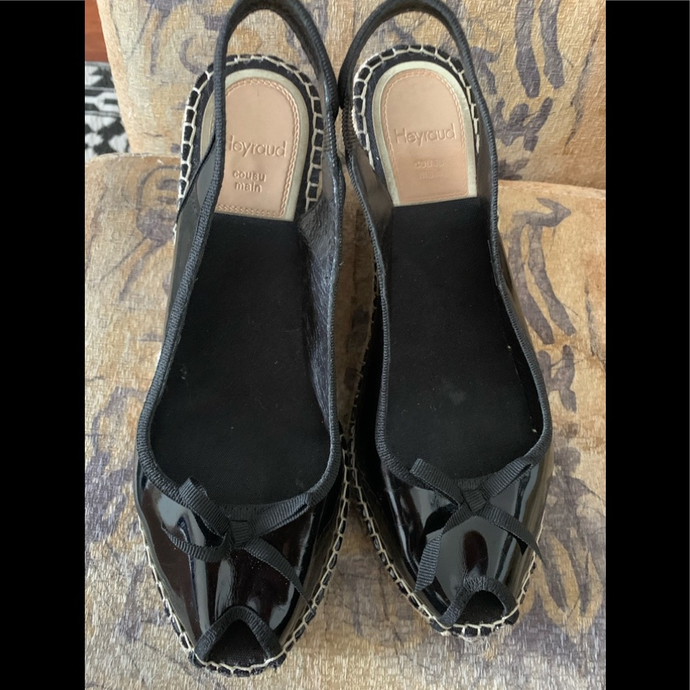 Heyraud woman’s patent leather espadrilles shoes size 39